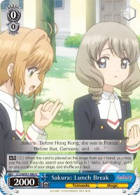 Sakura: Lunch Break (CCS/WX01-086 U) [Cardcaptor Sakura: Clear Card]