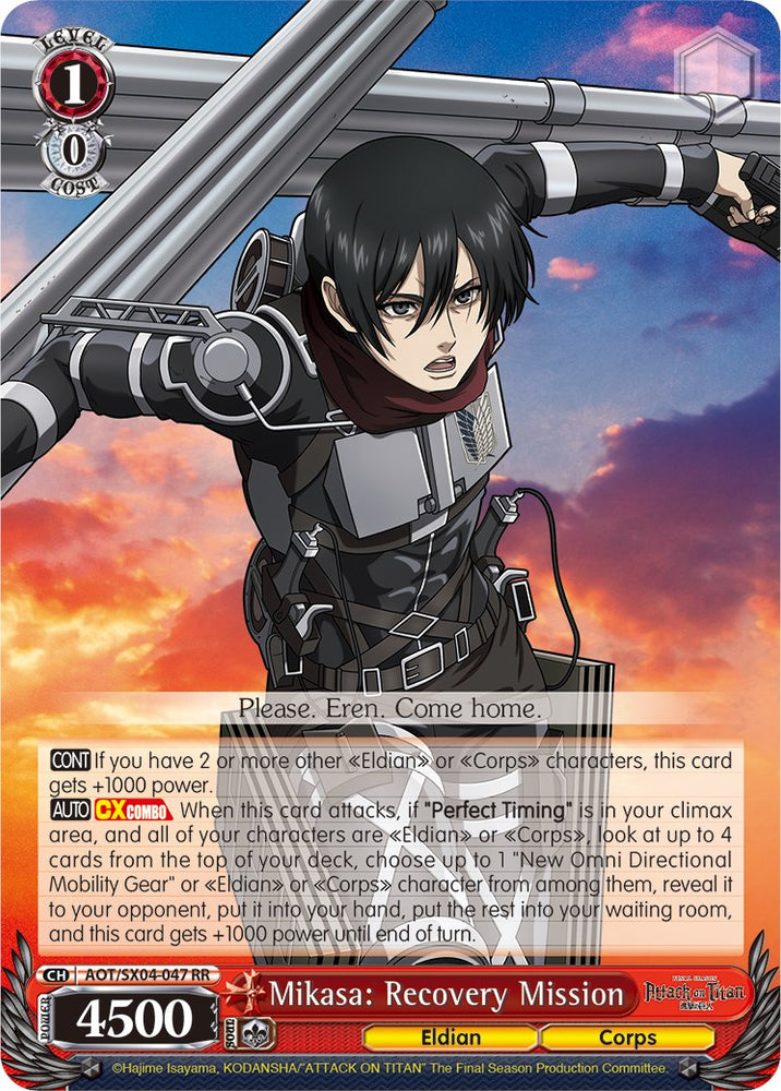 Mikasa: Recovery Mission [Attack On Titan: Final Season]