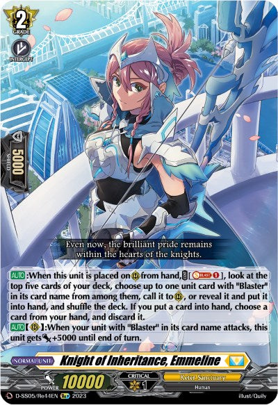Knight of Inheritance, Emmeline (D-SS05/Re44EN) [Festival Booster 2023]
