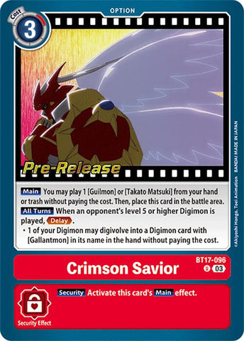 Crimson Savior [BT17-096] [Secret Crisis Pre-Release Cards]