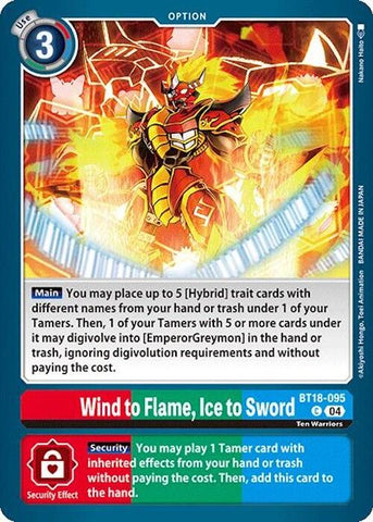 Wind to Flame, Ice to Sword [BT18-095] [Release Special Booster 2.0]