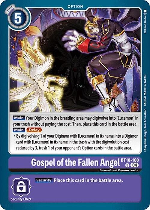 Gospel of the Fallen Angel [BT18-100] [Release Special Booster 2.0]