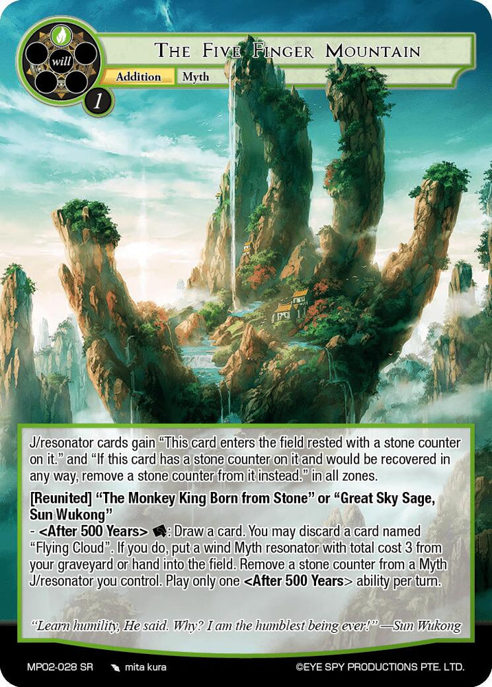 The Five Finger Mountain (MP02-028 SR) [Masterpiece Collection 02 "Fates Reunited!"]