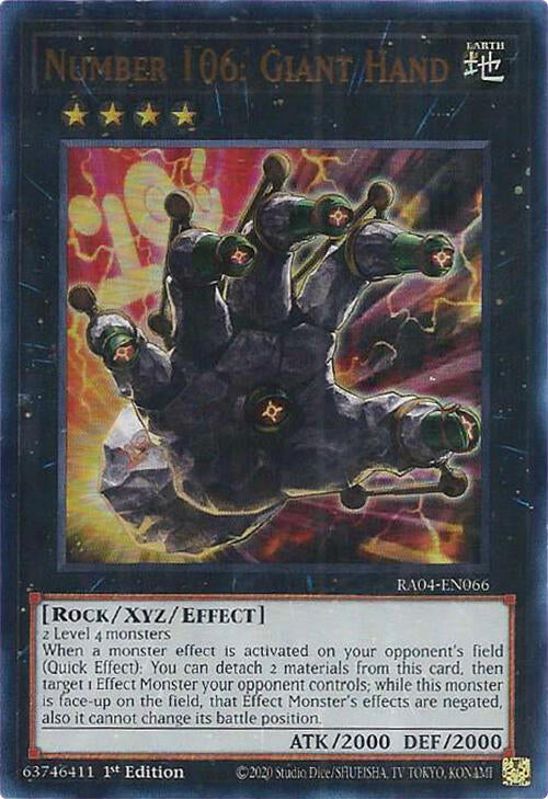 Number 106: Giant Hand [RA04-EN066] Ultra Rare