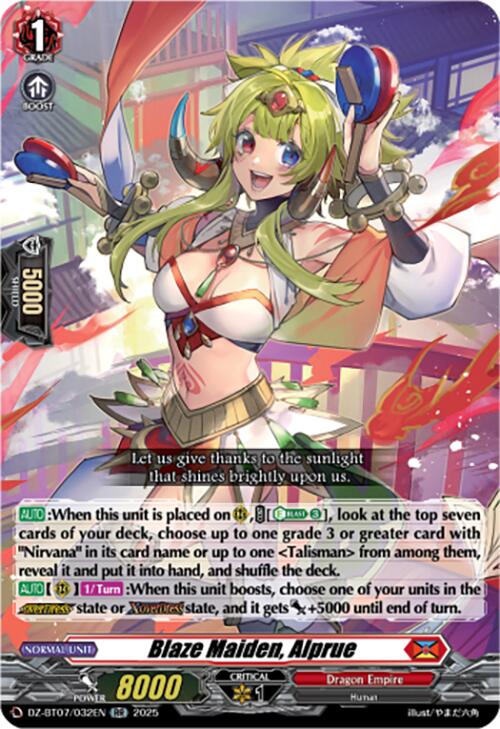 Blaze Maiden, Alprue (DZ-BT07/032EN) [DZ-BT07: Moon Fangs & Cerulean Blaze]
