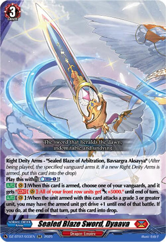 Sealed Blaze Sword, Dyaava (DZ-BT07/033EN) [Moon Fangs & Cerulean Blaze]