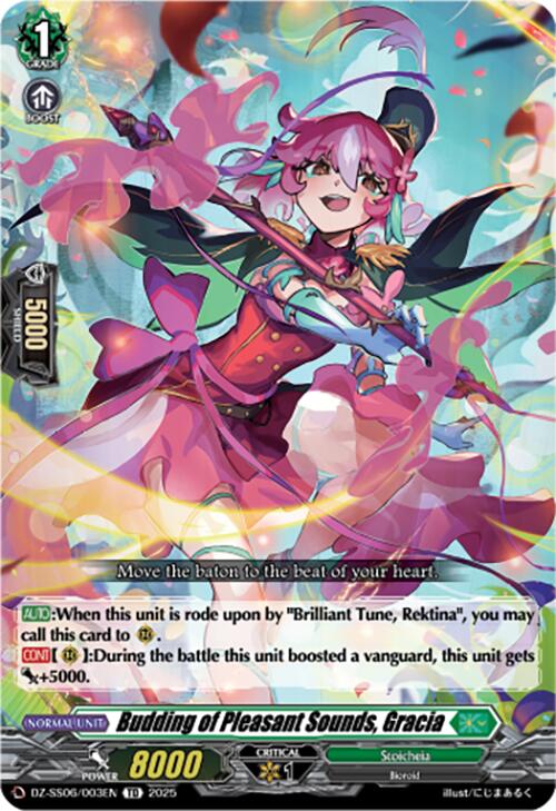Budding of Pleasant Sounds, Gracia (DZ-SS06/003EN) [DZ-SS06: Master Deckset -Urara Haneyama-]