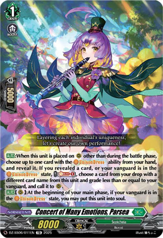 Concert of Many Emotions, Parsea (DZ-SS06/011EN) [DZ-SS06: Master Deckset -Urara Haneyama-]