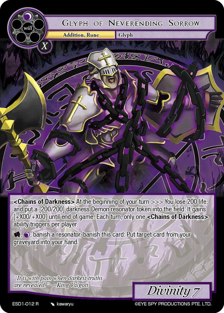 Glyph of Neverending Sorrow (ESD1-012 R) [Descent into the Raven's Catacombs]