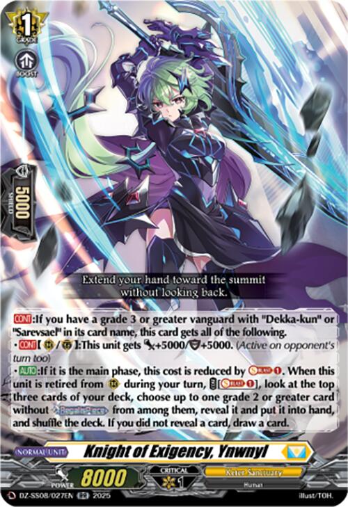 Knight of Exigency, Ynwnyl (DZ-SS08/027EN) [Festival Booster 2025]