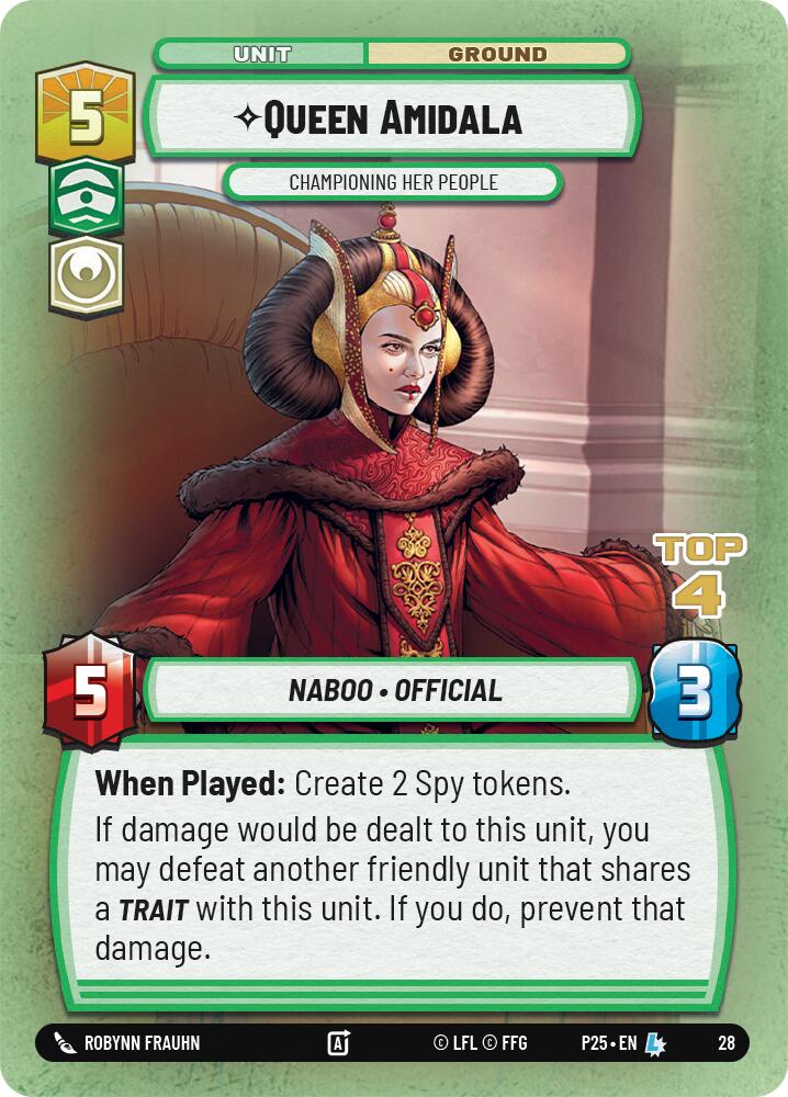 Queen Amidala - Championing Her People (Top 4) (28) (28) [Organized Play Promos]