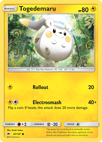 Togedemaru (47/147) [Sun & Moon: Burning Shadows]