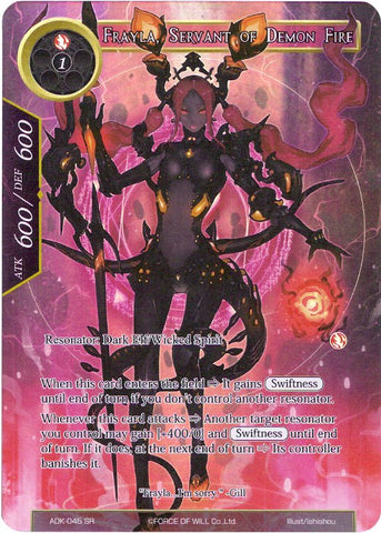 Frayla, Servant of Demon Fire (Full Art) (ADK-045) [Advent of the Demon King]