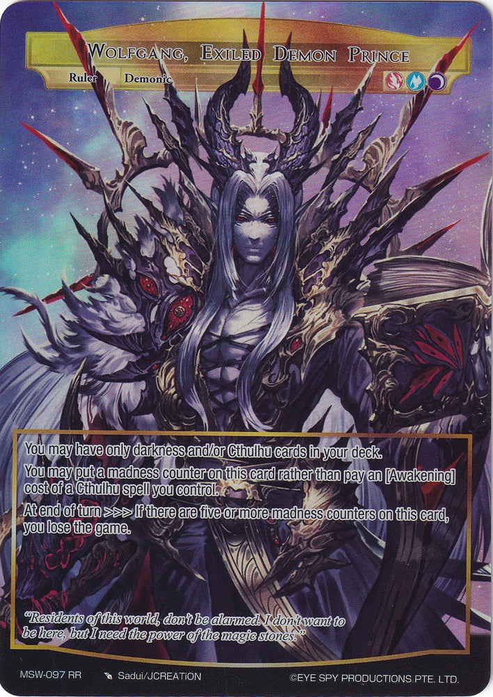 Wolfgang, Exiled Demon Prince (Full Art) (MSW-097 RR) [The Magic Stone War - Zero]