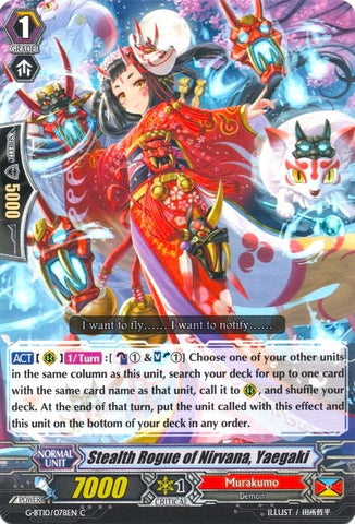 Stealth Rogue of Nirvana, Yaegaki (G-BT10/078EN) [Raging Clash of the Blade Fangs]