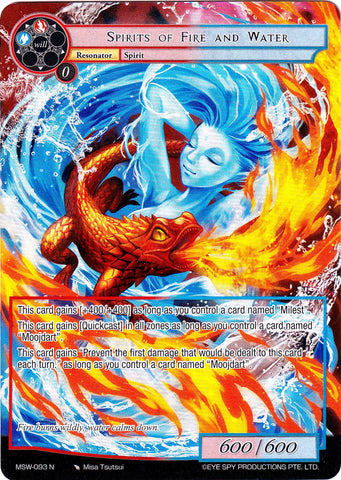 Spirits of Fire and Water (Full Art) (MSW-093) [The Magic Stone War - Zero]