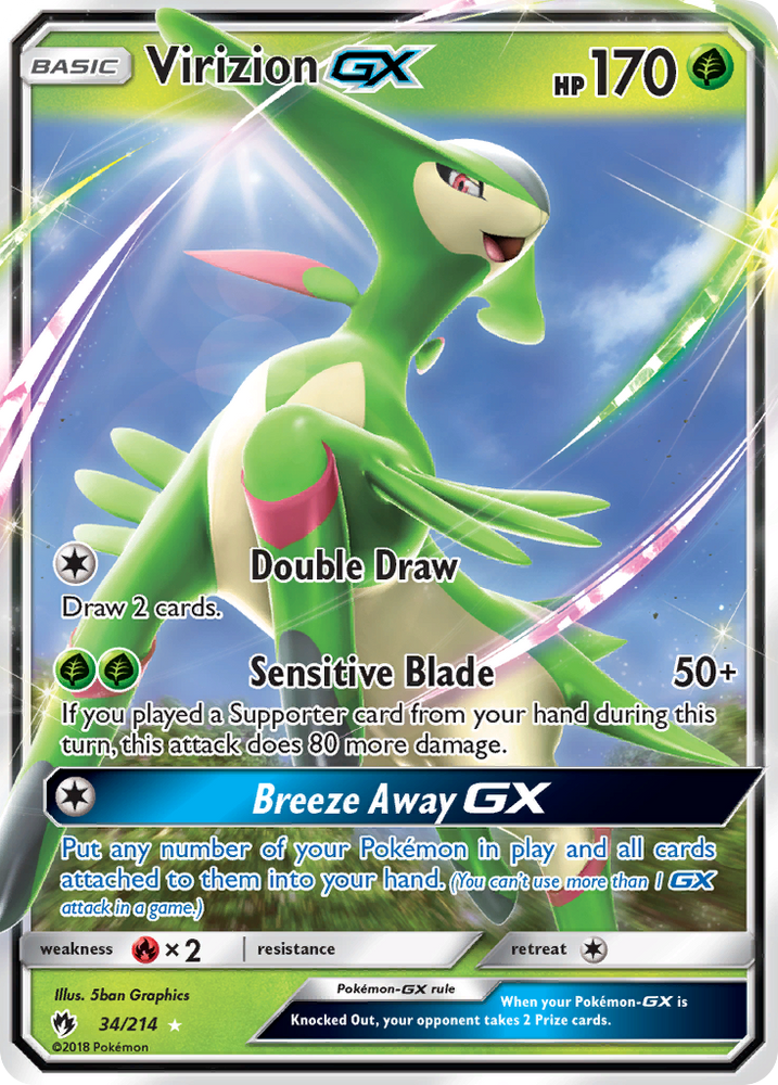 Virizion GX (34/214) [Sun & Moon: Lost Thunder]