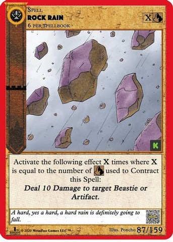 Rock Rain [Cryptid Nation: Kickstarter Edition]