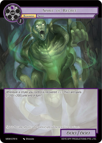 Spirit of Regret (MSW-078) [The Magic Stone War - Zero]
